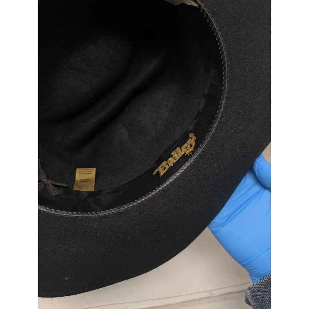 Bailey Hat Felt Western Cowboy Black‎ Wool Men's Size Large Made in USA Vintage